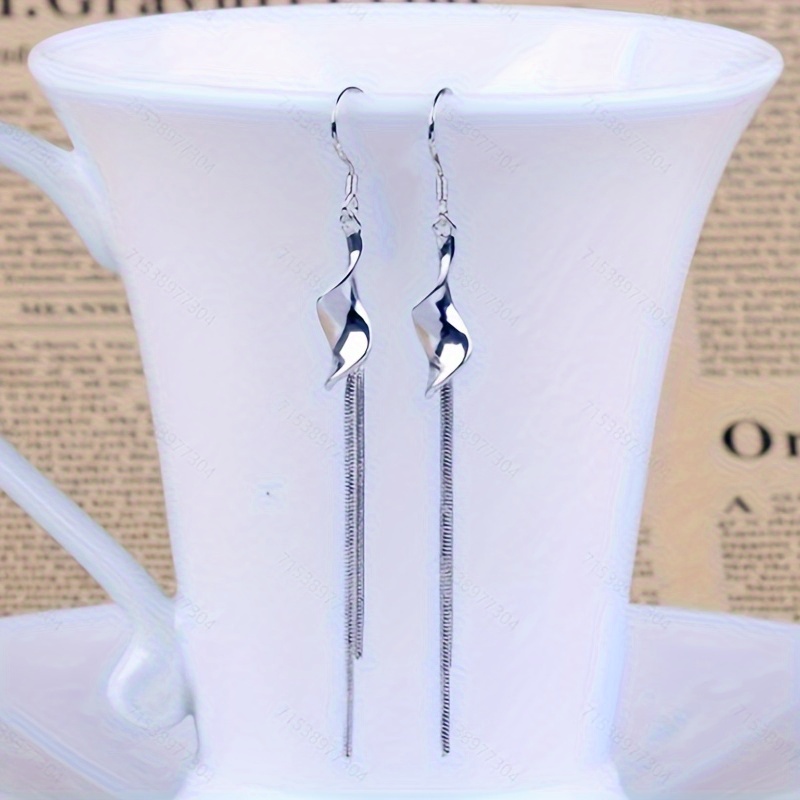 Twisted Hoop Earrings w/ Tassels - Bohemian Style Dangle Earrings